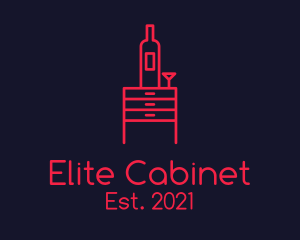 Wine Cabinet Room Service logo design