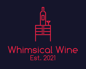 Wine Cabinet Room Service logo design