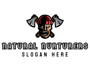 Angry Lumberjack Axe logo design