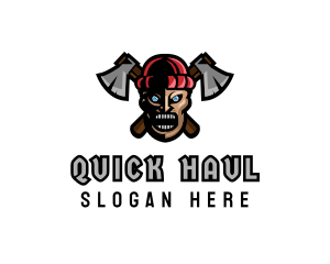 Angry Lumberjack Axe logo design