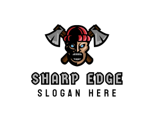 Angry Lumberjack Axe logo design