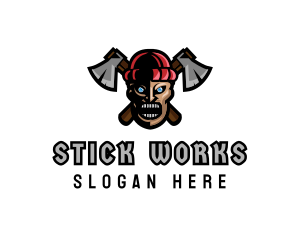 Angry Lumberjack Axe logo design