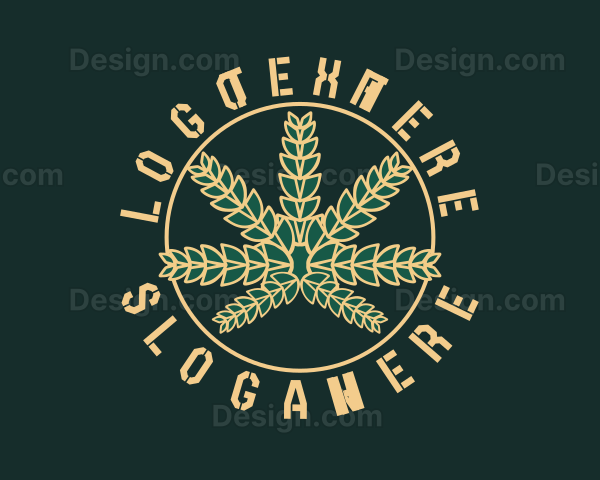 Natural Marijuana Leaf Logo