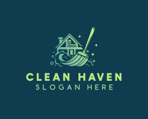 House Cleaning Broom logo design