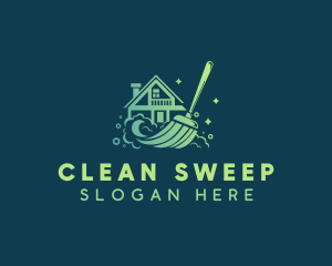 House Cleaning Broom logo design