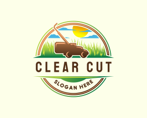 Lawn Mower Landscaping logo design