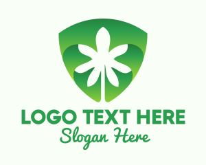 Green Cannabis Shield  logo
