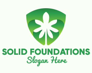 Green Cannabis Shield  logo