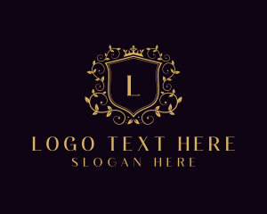 Royal Shield Floral Wreath  logo