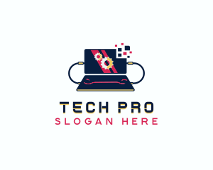 Laptop Tech Programming logo design