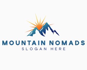 Mountain Peak Sunset logo design