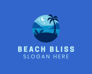 Night Beach Holiday logo design