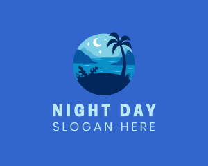 Night Beach Holiday logo design