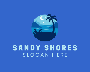 Night Beach Holiday logo design