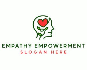 Mental Health Rose Heart logo design