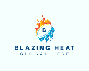 Fire Ice HVAC logo design