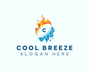 Fire Ice HVAC logo design