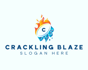 Fire Ice HVAC logo design