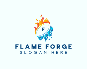 Fire Ice HVAC logo design