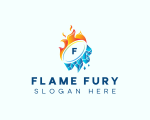 Fire Ice HVAC logo design