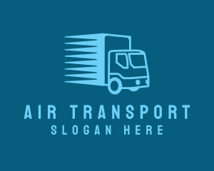 Blue Transport Truck logo design