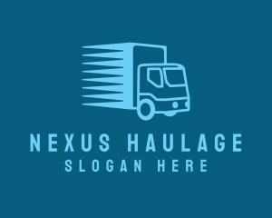 Blue Transport Truck logo design