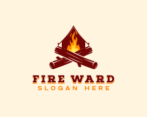 Camp Fire Wood logo design