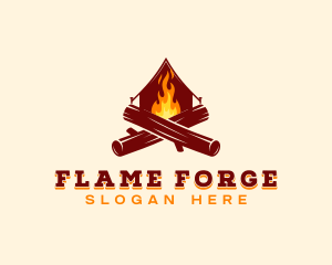 Camp Fire Wood logo design