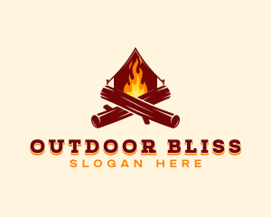 Camp Fire Wood logo design