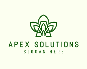 Green Plant Letter A logo design