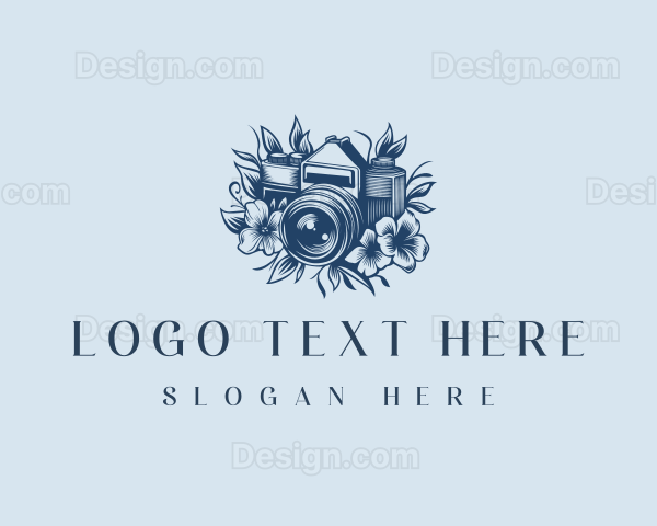 Floral Photography Camera Logo