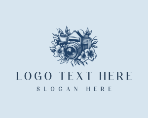 Floral Photography Camera Logo