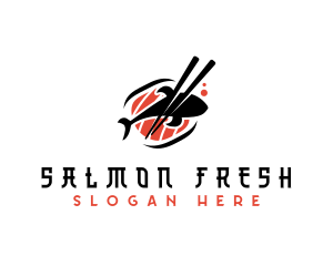 Salmon Sushi Restaurant logo design