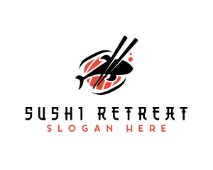 Salmon Sushi Restaurant logo design