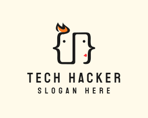 Tech Code Face logo design