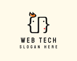 Tech Code Face logo design