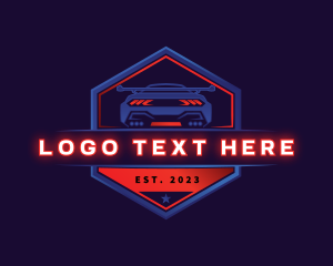 Neon Car Racing logo design