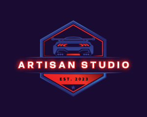 Neon Car Racing logo design