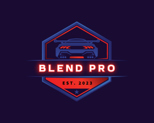 Neon Car Racing logo design