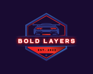 Neon Car Racing logo design