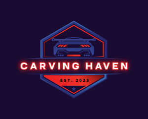 Neon Car Racing logo design