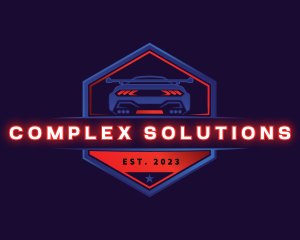 Neon Car Racing logo design