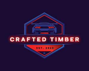 Neon Car Racing logo design