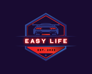 Neon Car Racing logo design