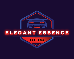 Neon Car Racing logo design