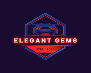 Neon Car Racing logo design