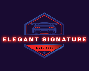 Neon Car Racing logo design