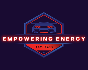 Neon Car Racing logo design