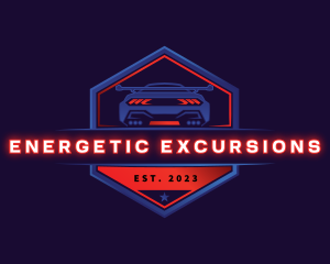 Neon Car Racing logo design