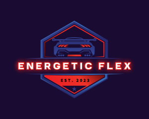 Neon Car Racing logo design